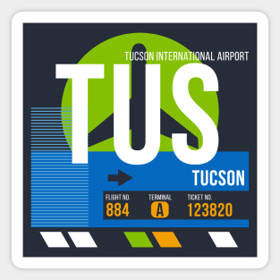 Tucson (TUS) Airport // Retro Sunset Baggage Tag Magnet